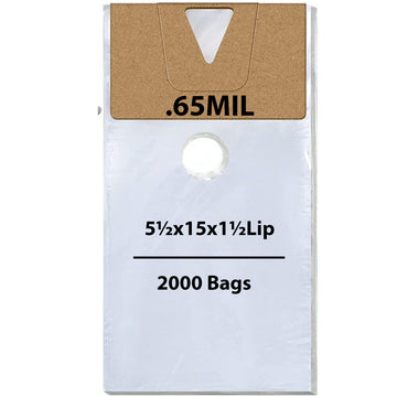Doorknob Bags 0.65 Mil 5.5" X 15" + 1.5 Lip Pack 2000 Bags